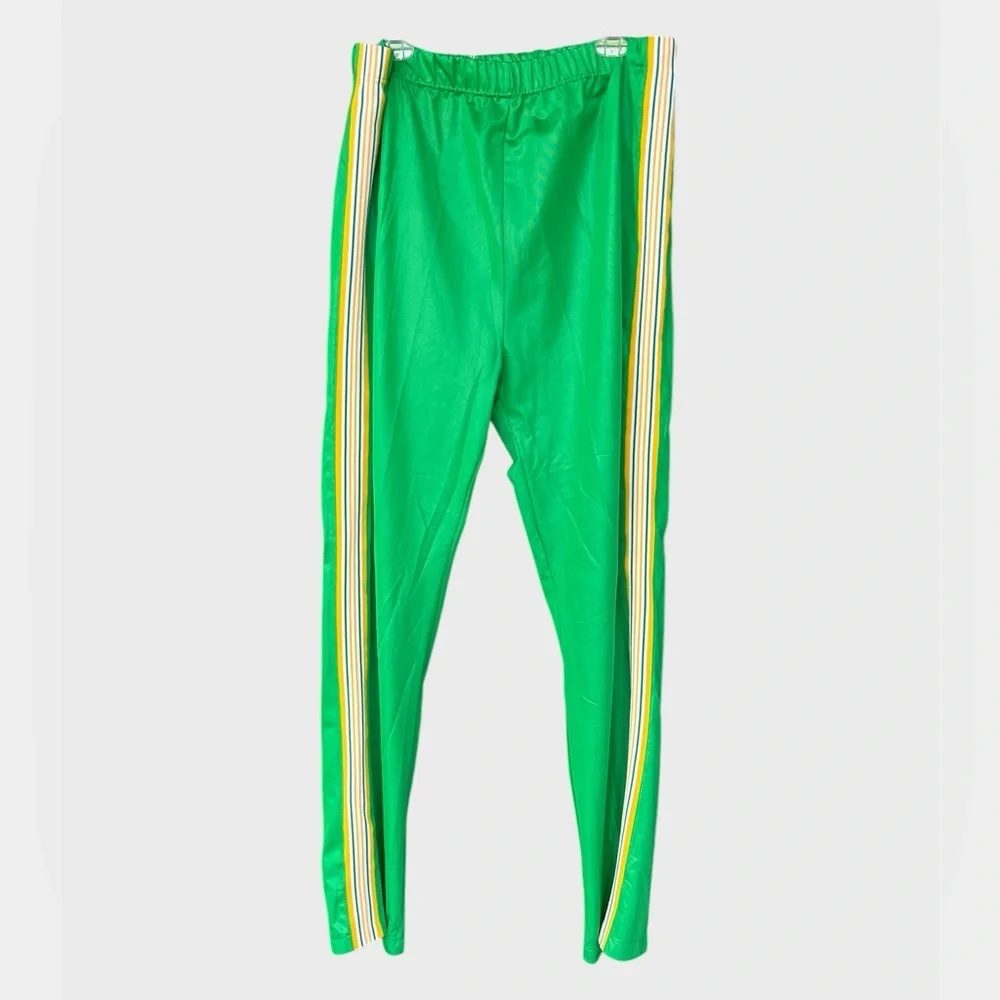 Vintage Green, white and yellow track pants.